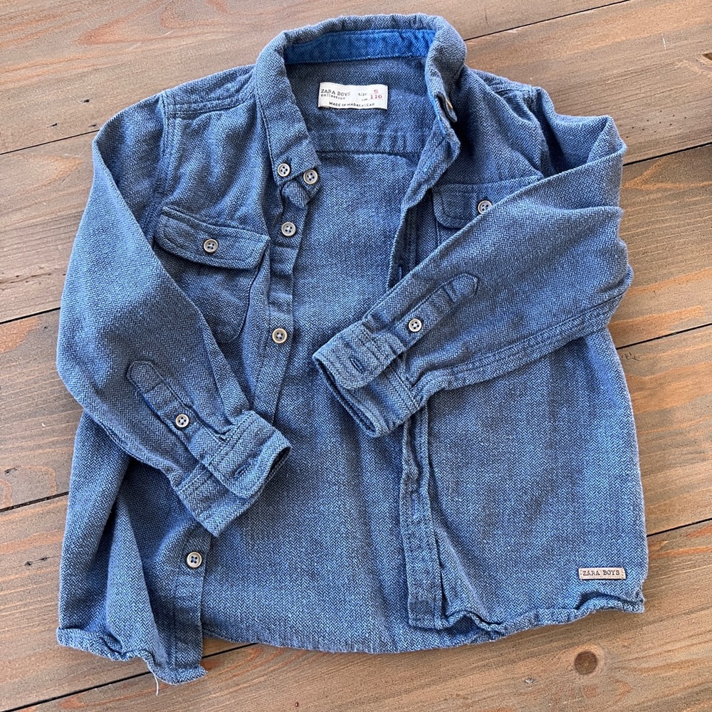 Zara Blue Button-Up